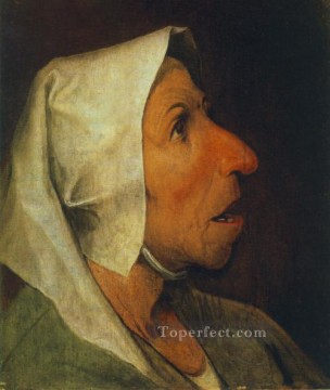 ピーテル・ブリューゲル長老 Painting - 老婦人の肖像画 フランドル ルネッサンスの農民ピーテル ブリューゲル長老